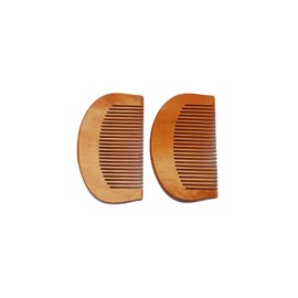 Neem Wood Hair Comb, Half Moon Design, Set of 2