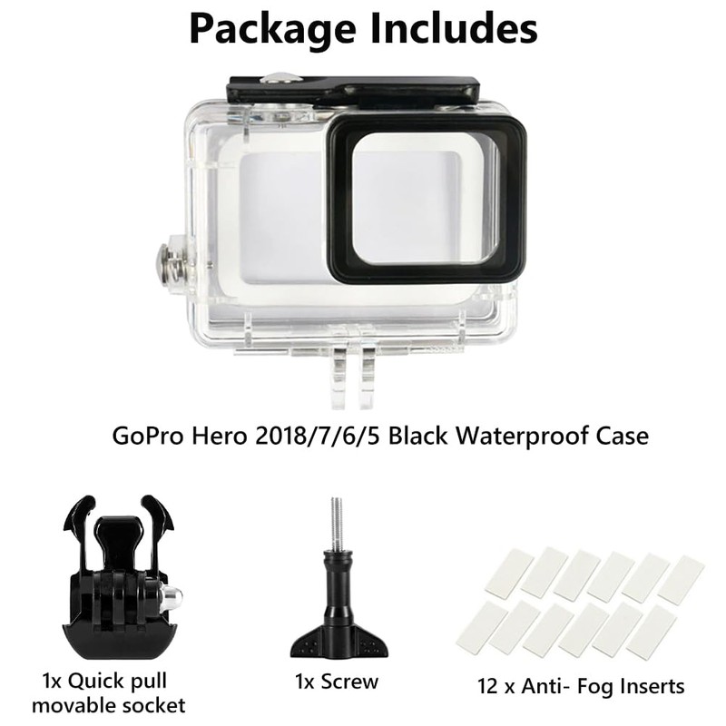 YHTSPORT Waterproof Case Compatible with GoPro 2018/7/6/5, 60M Underwater Protective