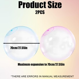 Wasserball, 2 Stück XXL Luftball für Strand und Pool, Mega Bubble Ball für Kinder und Erwachsene, Aufblasbare Wasserballons für Outdoor-Spiele und Party