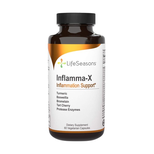Life Seasons - Inflamma-X - Full Body Support for Everyday Aches and Discomfort - Joint Relief, Bone Strength, and Tissue Health with Lasting Mobility - Contains Turmeric - 60 Capsules