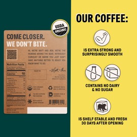 Wandering Bear Straight Black Organic Cold Brew Coffee On Tap, 128 fl oz (1 gallon) - Extra Strong, Bold, Smooth, Unsweetened, Shelf-Stable, Ready to Drink, 100% Organic Iced Cold Brewed Coffee Drinks