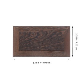 CIYODO Wooden Display Stand for Bonsai and Ornaments Square Vintage Carved Pedestal Riser for Home Decor Plant Holder and Collectible Display Compact Size 5.1X2.8X2.9 Inches