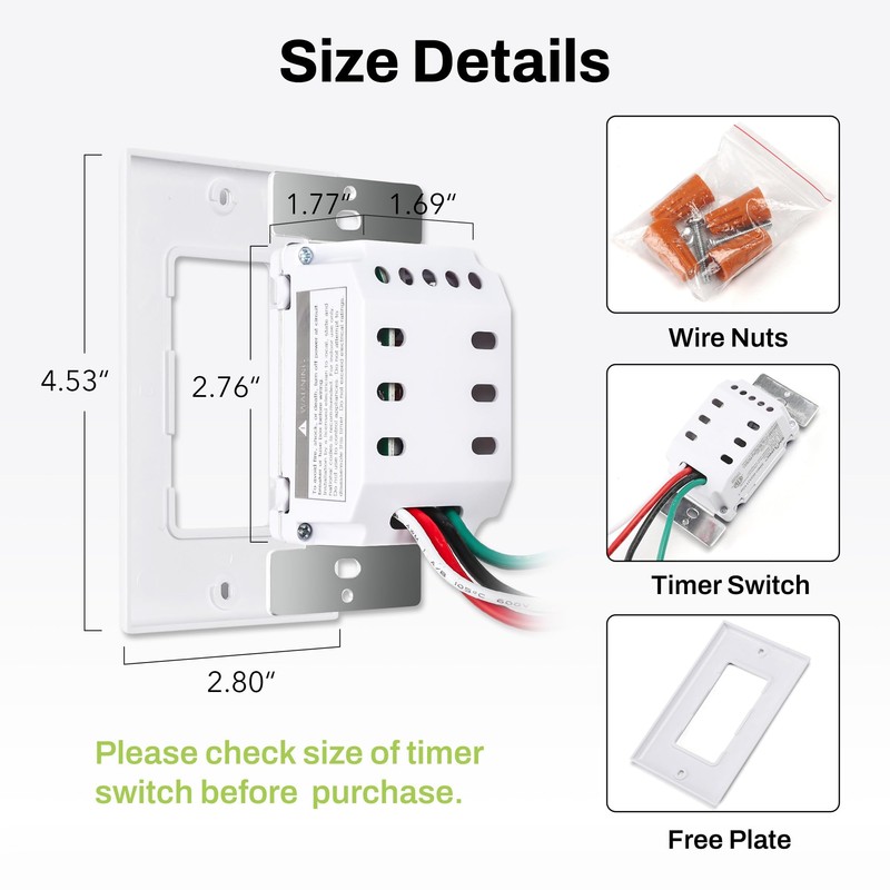 BN-LINK Countdown Digital Wall Timer Switch for Exhaust Fan with
