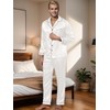 IFFEI Men's Silk Satin Pyjamas Set Long Sleeve Button Down