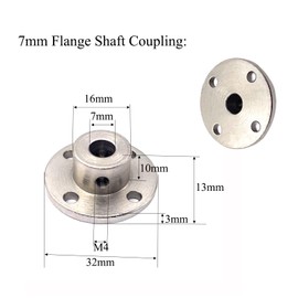 4 Pcs 7mm Flange Shaft Coupling,Rigid Guide Shaft Support Couplers with Allen Wrench and Locking Screws for Various DIY Project RC Model Motors