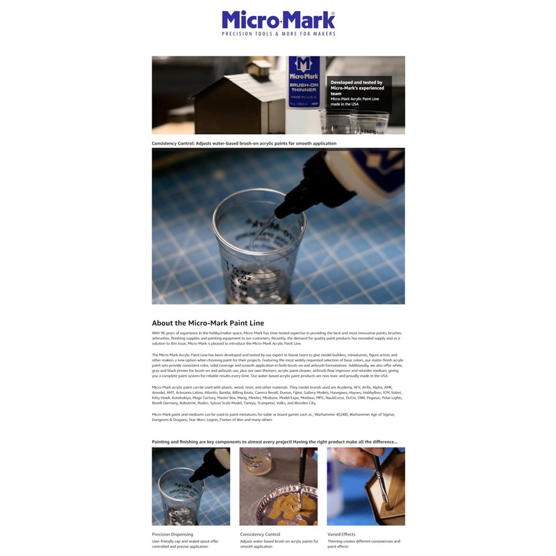 Micro-Mark Thinner – 8 oz | Professional-Grade Thinner for Acrylics,