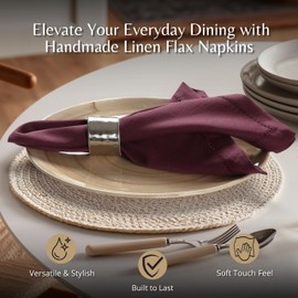 Ramanta Home - Juego de 4 servilletas de lino de lino, suaves y duraderas con dobladillo cosido para bodas, fiestas, eventos, decoración de mesa de algodón lavable de alta calidad para uso diario, 18