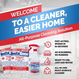 INSTAGONE Stain Remover - RETAIL (2 Pack + 24oz Spray Bottle) - Just Add Water - Indoor/Outdoor Ceiling, Wall, Bathroom, Roof, PVC Fence, Patio Furniture & More