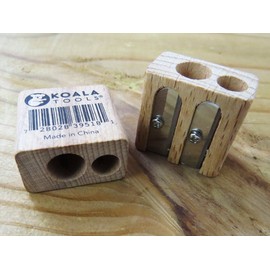 Koala Tools | Double Pencil Sharpener (Small & Large Hole) - for Regular or Jumbo Graphite & Colored Pencils - Mini, Manual, Hand-Held Sharpener (Works with Koala Tools Bear Claw Pencils)