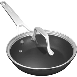 MsMk 8 inch Small Frying Pan with Lid, Burnt also Non stick Omelette pan, PFOA Free Non-Toxic, Scratch-resistant, for gas, electric and induction