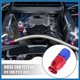 A ABSOPRO 6061 Aluminum Alloy AN6 3/8" 0 Degree Straight Swivel Car Hose End Fitting for PTFE Fuel Oil Line Red Blue Item Replacement