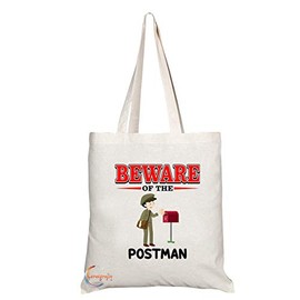 Coralgraph Inc TB867 Beware of the Postman Novelty Present Gift Printed Eco-Friendly Stylish Long Handled Tote Shoulder Bag