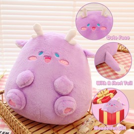 Dragon Stuffed Animal Plush Toy - Chubby & Adorable Plushie Bolster Doll for Kids - Accompanied Sleeping Ragdoll for Children (Purple,Small-11 inch)