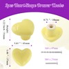 Qjaiune 2pcs Ceramic Cabinet Knobs Yellow Drawer Knobs, Heart Shaped