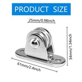 Pulley Wheel, Pulley Block Silent Pulley Wheel, Washing Line Pulley Kit, Stainless Steel Wall Mounted Pulley Ball Bearing Pulleys Adjustable Angle Pulley for Handling And Moving Sliding Wire Rope (2)