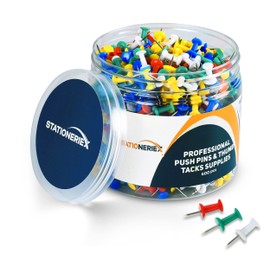 600 Multi Color Push Pins for Bulletin Board Thumb Tacks for Wall Corkboard Map Calendar Photo -Home Office Craft Projects Heavy Duty Plastic Head Steel Pin (Multi Color 600)