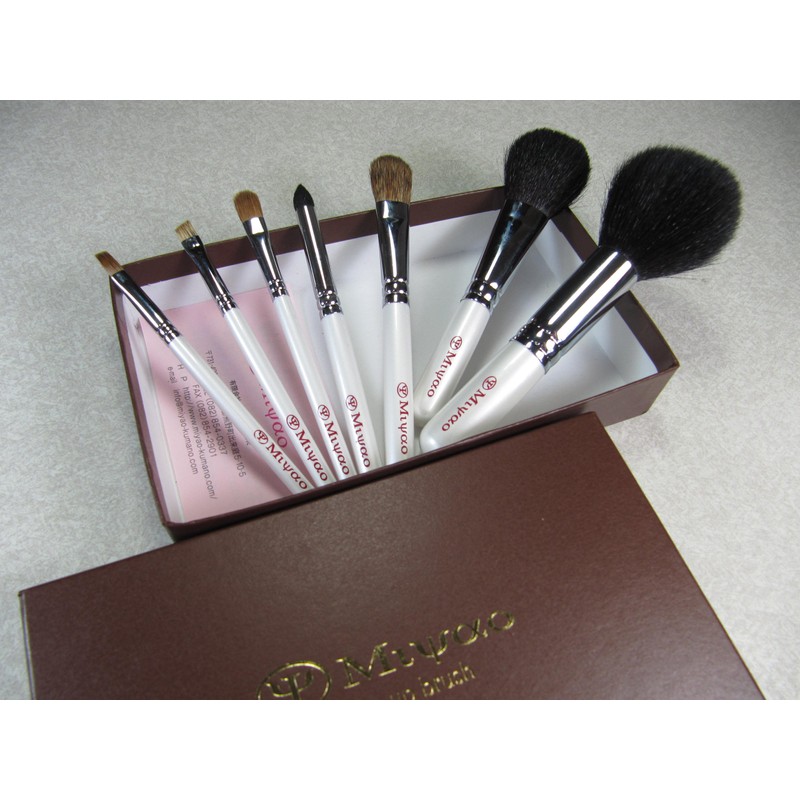 Kumano Makeup Brush Set, Portable Makeup Brushes, Set of 7,