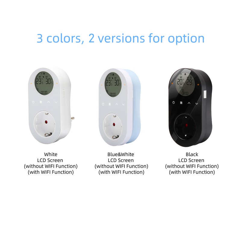 WiFi Digital Thermostat Outlet Plug 16A Outlet Tuya App Voice