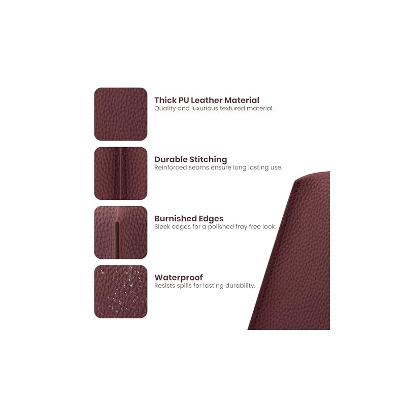 Caja de pañuelos de Cuero (Classic-Textured Deep Brown, 1 Pack)