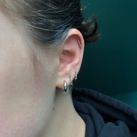 ALEXCRAFT Hoop Earrings 925 Silver for Women Earrings Small Huggie Hypoallergenic Earrings, Sterling Silver, No Gemstone