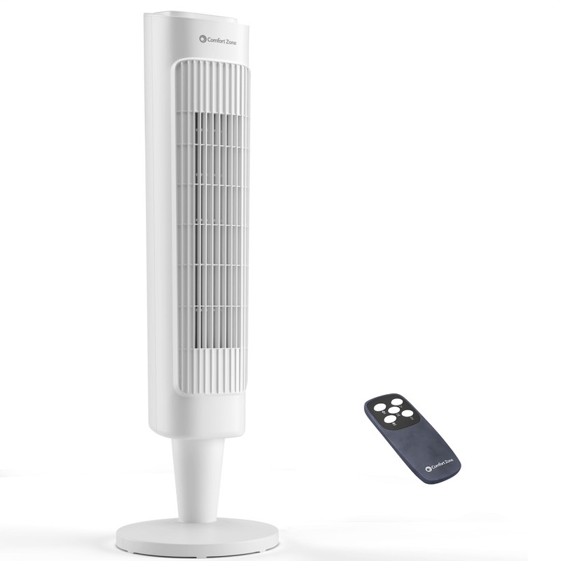 Comfort Zone 36-Inch Oscillating Tower Fan with Remote Control –