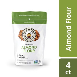 King Arthur Flour, Almond Flour, Certified Gluten-Free, Non-GMO Project Verified, Certified Kosher, Finely Ground, 16 Ounces, 4 Count (Packaging May Vary)