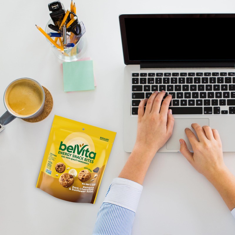 belVita Energy Snack Bites, Banana, Dark Chocolate and Sunflower Seed,
