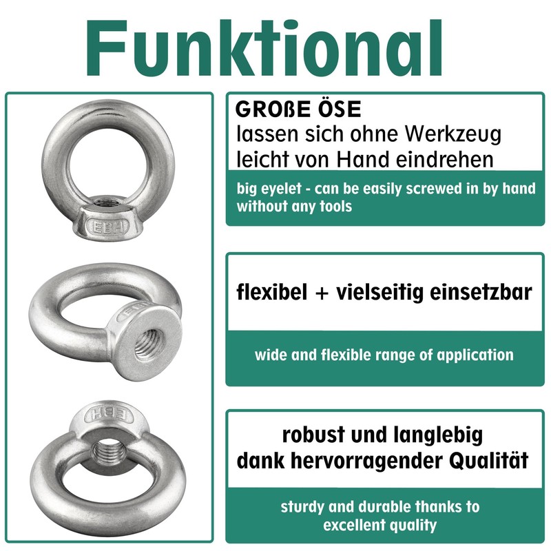Ring Nuts Similar to DIN 582, Cast and Polished, Rustproof