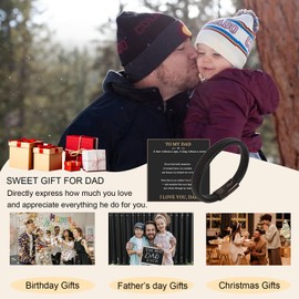 Juozyve Mens Leather Bracelet Dad Gifts : Gifts for Men Black Leather Braided Bracelest for Daddy Son Husband Boyfriend 21.5cm Male Bangle Jewelry Gift Birthday Father's Day Valentines Christmas(Dad)