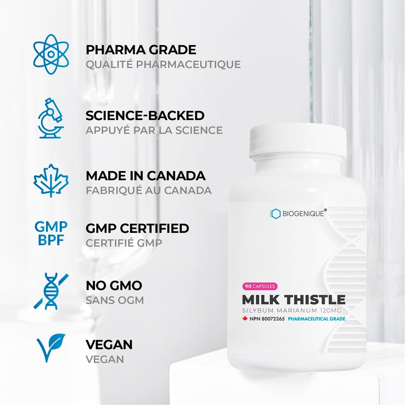 Biogenique Milk thistle - 90 Capsules 120mg Milk Thistle 30