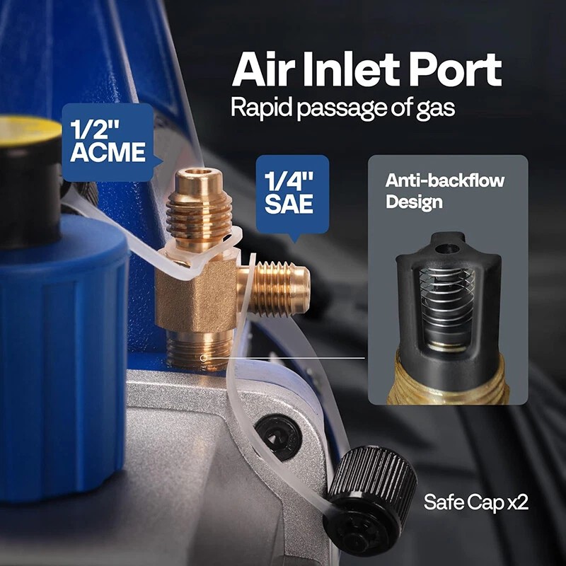 Upgraded 4CFM Vacuum Pump HVAC Refrigeration AC Manifold Gauge Set