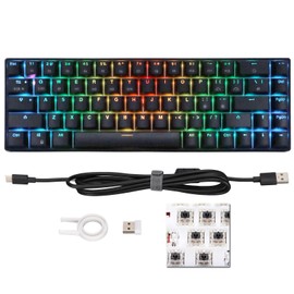 Wireless 2.4 G Mechanical Keyboard Black 68 Keys RGB Dynamic Backlight Wireless Gaming Keyboard for WindowsBlack Switch