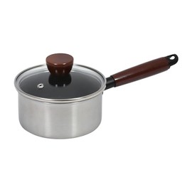 Pearl Metal HC-206 Single Handle Pot, 5.5 inches (14 cm), Glass Lid, Induction Compatible, Double Layer Steel, Diamond Coated, Lightweight, Durable, Fast Cook,
