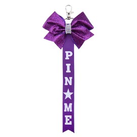 Guqqeuc Purple Glitter Cheer Bow Keyring for Girls Women Cheer Bow Handbag Accessories Cheerleading Bow Key Ring Glitter Rhinestone Keychain for Backpack Bag Pin Me Cheers Keychain Cheerleading Gifts