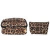 2pcs Leopard Print Makeup Bag Waterproof Multifunction Large Capacity Leopard