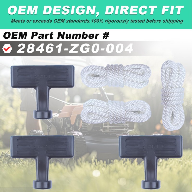 Adefol Recoil Starter Pull Handle Grip & Rope Kit for
