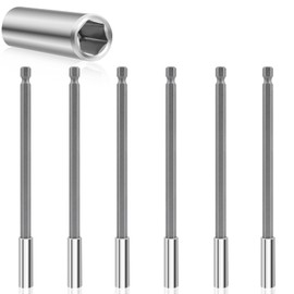 Drill Bit Holder 6’’, Drill Bit Extension 6 Pcs, Magnetic Bit Holder 1/4’’ Hex, Drill Extension Bit Holder CR-V Steel Quick Change for Screwdriver Bit Nut Drill Socket by XIOGZAXI