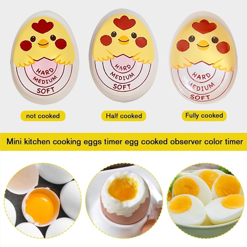 Pack of 2 Egg Timer for Cooking (Hard/Medium/Soft), Egg Timer,