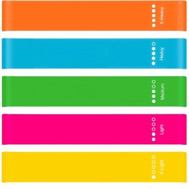 Venbytech for Fit Simplify 10 Inch Resistance Loop Exercise Bands, Set of 5, Assorted Colors