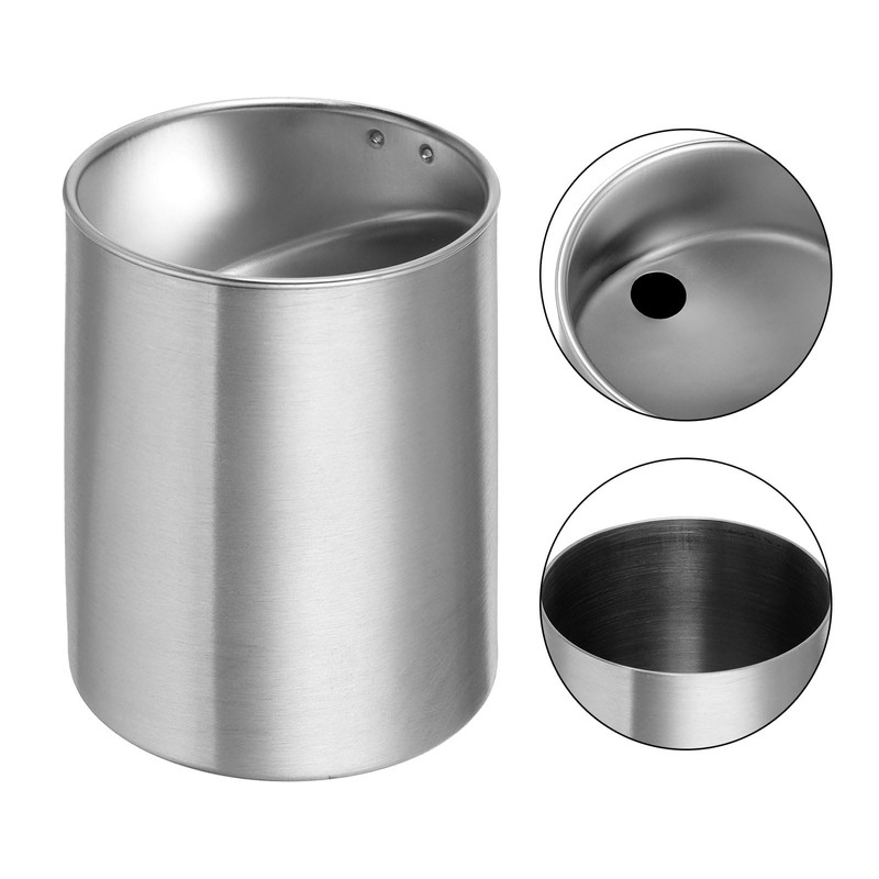 sourcing map Ashtray with Lid, Stainless Steel Windproof Ash Tray