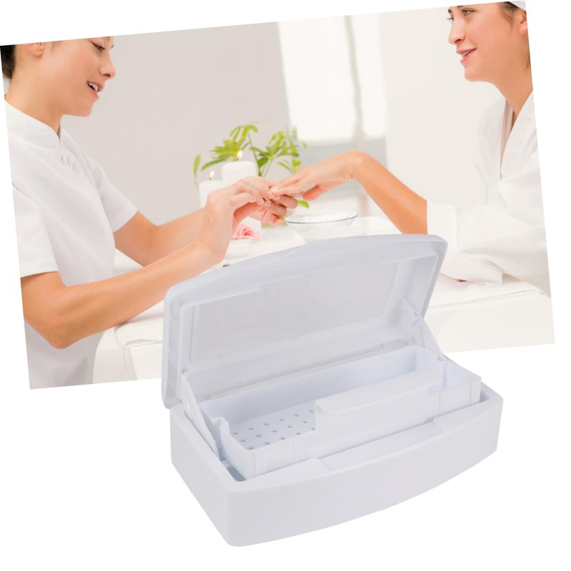 Healvian Transparent Lid Sterilizer Box for Nail Art Tools Durable