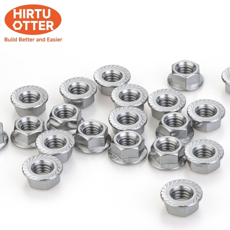 25 pcs 3/8"-16 Serrated Flange Hex Lock Nuts, 304 Stainless