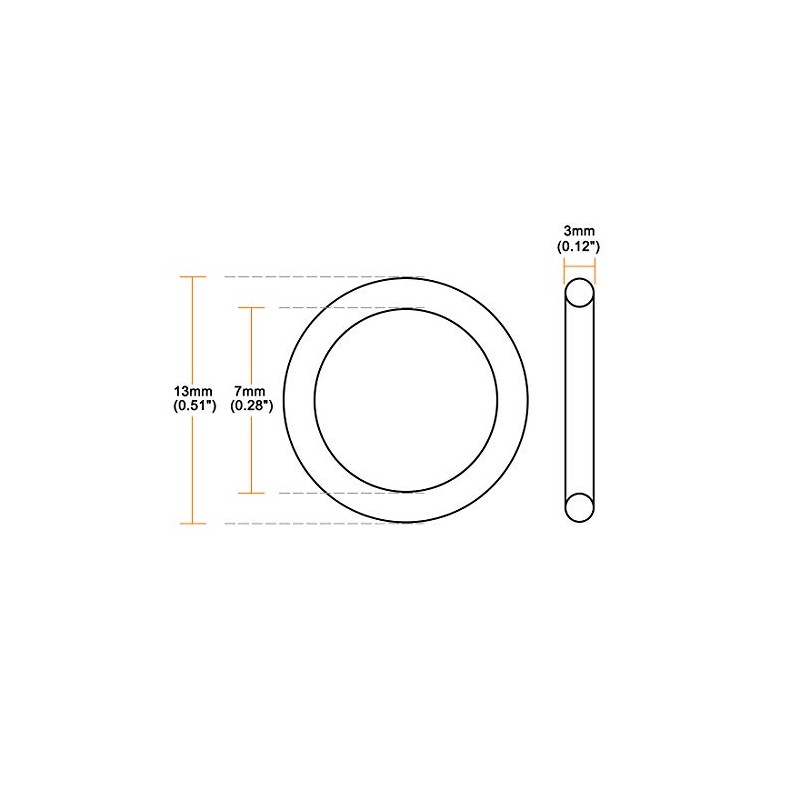sourcing map Pack of 50 Nitrile Rubber O-Rings 13 mm