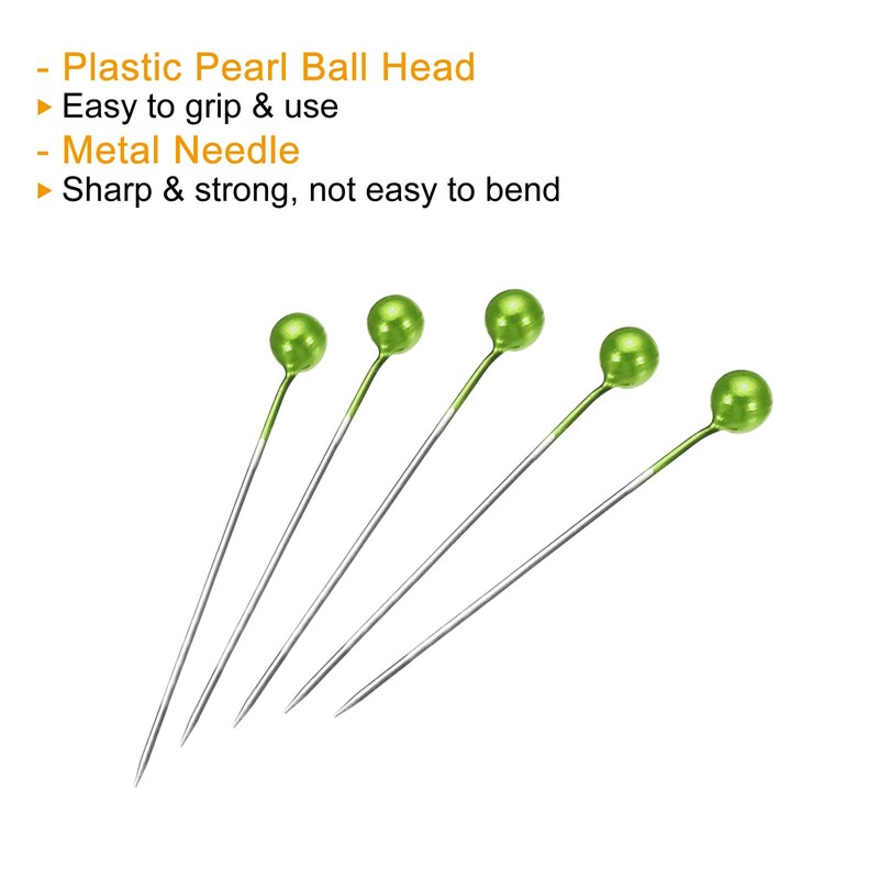PATIKIL Pearlized Sewing Pins, 2 Set Stainless Steel Ball Head