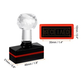 PATIKIL Received Stamp Self Inking, Red Ink Office Stamps Pre Inked Message Stamp Refillable Business Stamp, Black