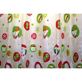 Saturday Knight LTD Holiday Friends PEVA Shower Curtain Snowman Reindeer Stockings Gifts Christmas