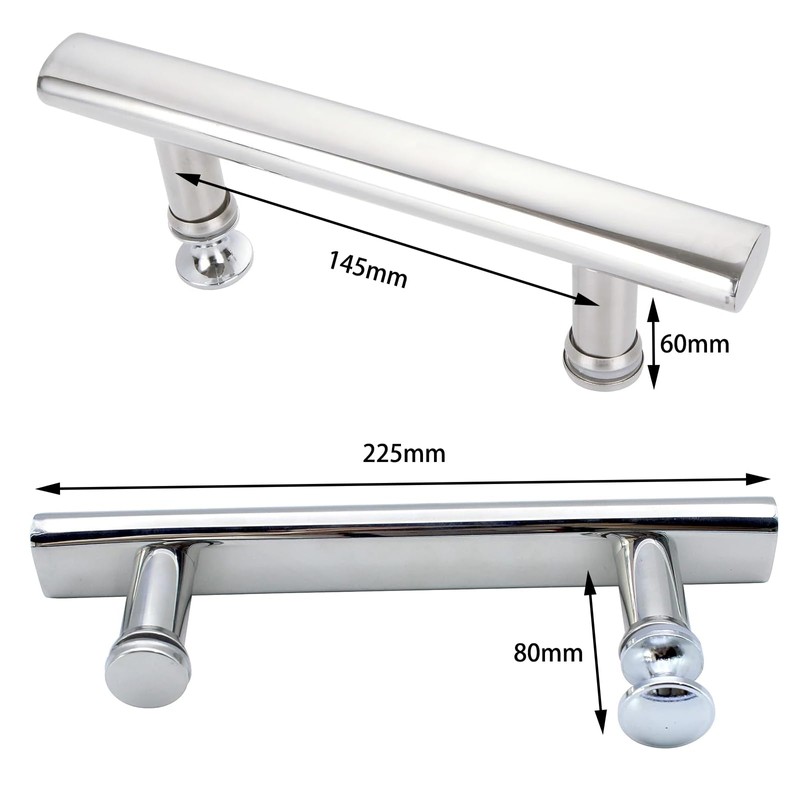 Cokritsm Shower Door Handle 145mm Hole to Hole, Stainless Steel