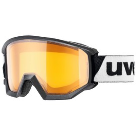 uvex athletic LGL - Skibrille für Damen und Herren - konstrastverstärkend - vergrößertes, beschlagfreies Sichtfeld - black/lasergold lite-clear - one size