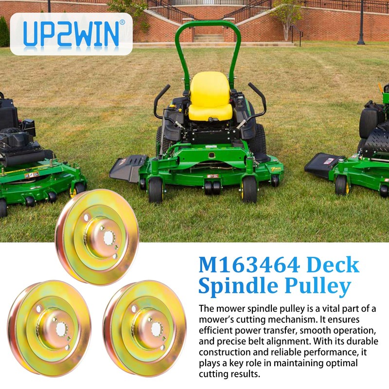 UP2WIN 3 Pack M163464 Mower Spindle Pulley Compatible with JD