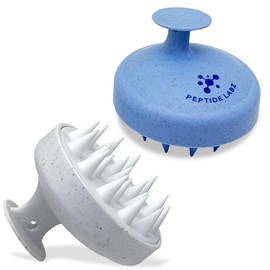 Peptide Labz Scalp Massager Shampoo Brush – Eco-Friendly Wheat Straw & Silicone Bristles